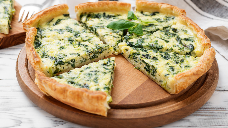 tarte espinafres e bacalhau
